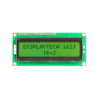 Displaytech Alphanumeric LCD Monochrome Display, 2 x 16 Characters, LED Backlight, 162J BC BW