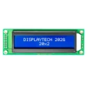 Displaytech Alphanumeric LED LCD Monochrome Display, White on Blue, 20 Characters x 2 Lines 202G CC BC-3LP