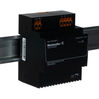 Weidmüller PRO INSTA DIN Rail Power Supply , 24V DC Output, 2.5A, AC/DC Input 85–264V AC / 95–370V DC, 67.4 VA 2580230000