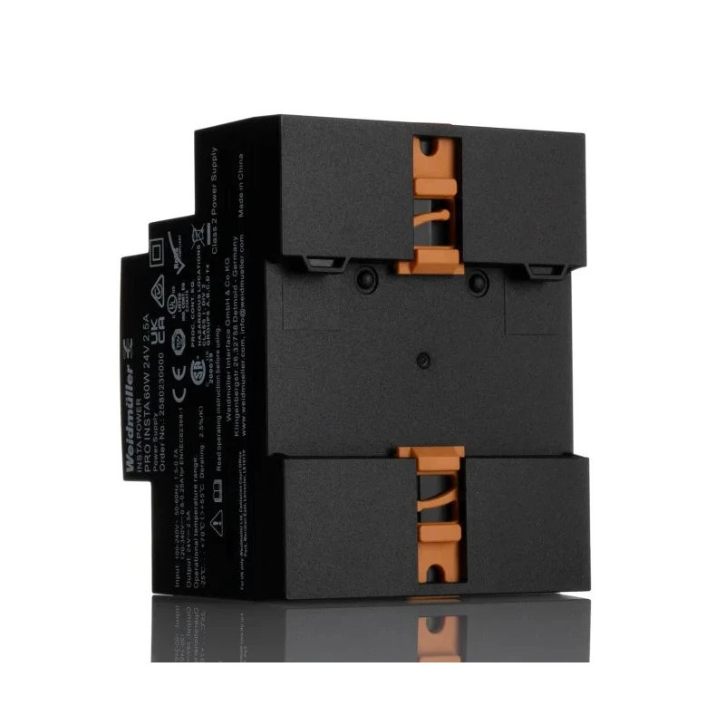 Weidmüller PRO INSTA DIN Rail Power Supply , 24V DC Output, 2.5A, AC/DC Input 85–264V AC / 95–370V DC, 67.4 VA 2580230000