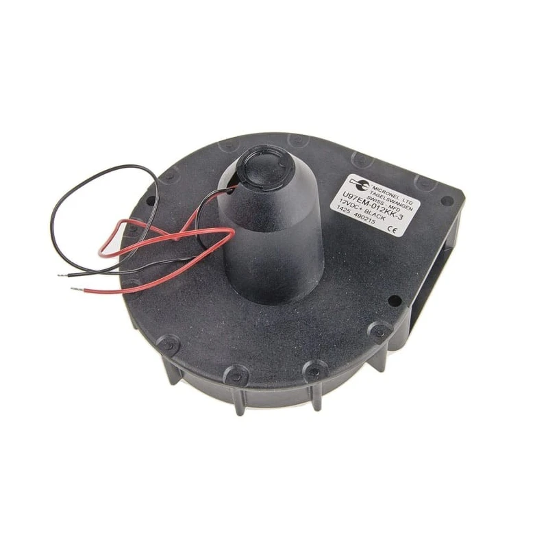 Micronel U97EM Series Blower Centrifugal Fan, 12V DC, 9.5 L/s Air Flow, Brushless Ball Bearing, 136x98x105 mm, 