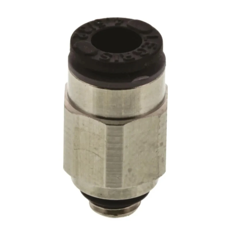Legris LF3000 Series Pneumatic Fitting, Male, M5 x 0.8, 4mm Tube, Nickel Plated Brass, 