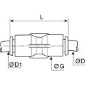 Legris Pneumatic Push-in Tube Fitting, LF3000 Series, 4mm, Glass Reinforced Nylon, Nickel Finish, 
