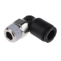 Legris Male Stud Elbow Pneumatic Fitting LF3000 Series , 1/8 in R Thread, 6mm Push-in, Glass Reinforced Nylon