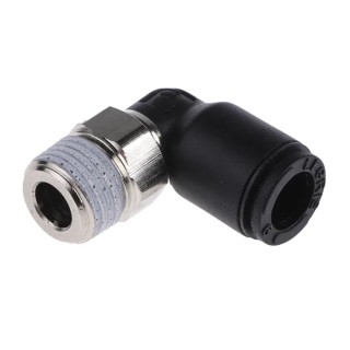 Legris Male Stud Elbow Pneumatic Fitting LF3000 Series , 1/8 in R Thread, 6mm Push-in, Glass Reinforced Nylon