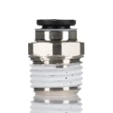 Legris LF3000 Series Pneumatic Push-In Male Adaptor Nickel Plated Brass 1/4 in R Thread, 6mm Tube, 