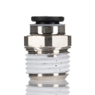Legris LF3000 Series Pneumatic Push-In Male Adaptor Nickel Plated Brass 1/4 in R Thread, 6mm Tube, 
