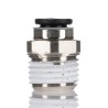 Legris LF3000 Series Pneumatic Push-In Male Adaptor Nickel Plated Brass 1/4 in R Thread, 6mm Tube,