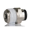 Legris LF3000 Series Pneumatic Push-In Male Adaptor Nickel Plated Brass 1/4 in R Thread, 6mm Tube, 