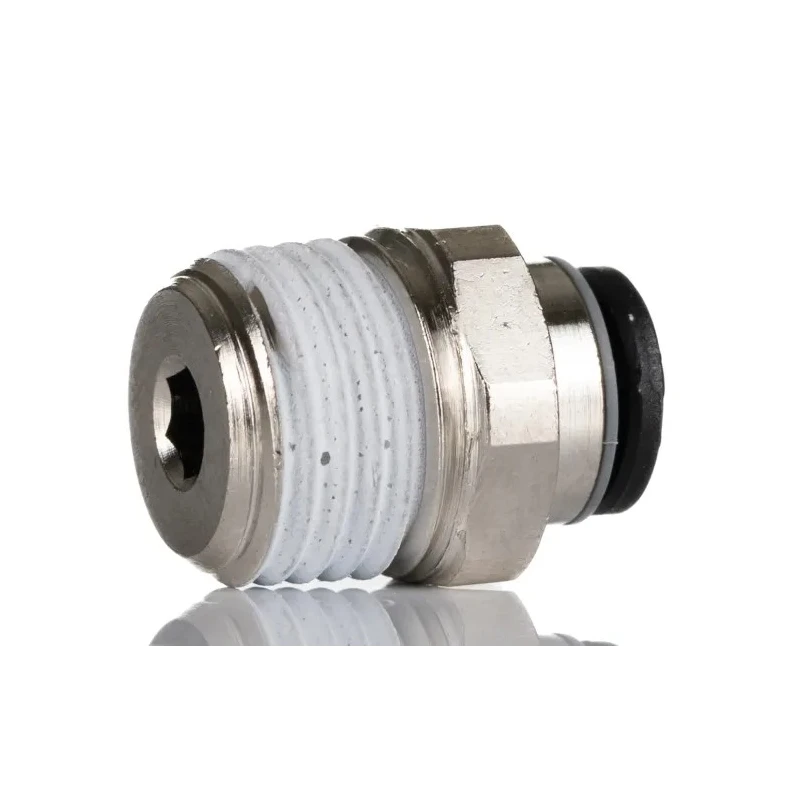 Legris LF3000 Series Pneumatic Push-In Male Adaptor Nickel Plated Brass 1/4 in R Thread, 6mm Tube, 