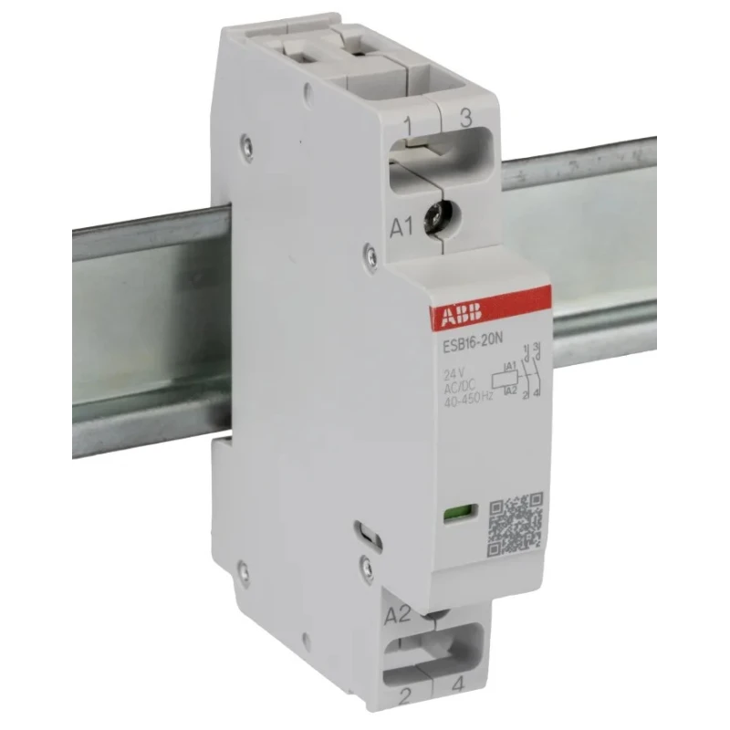 ABB ESB16 Contactor, 2-Pole, 24V AC/DC Coil, 16A, 3.7kW, DIN Rail, Screw Terminal, 250V, Model 