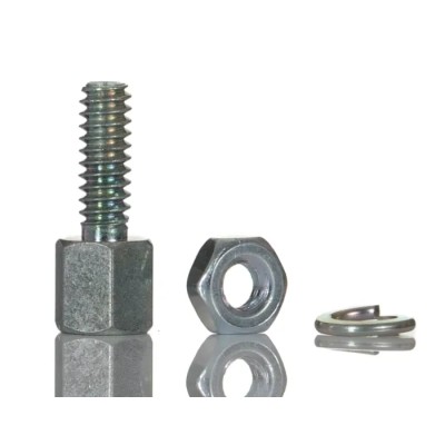 RS PRO D-Sub Connector Screw Lock, Female Assembly, Zinc Plated Brass, 8 mm Thread, Silver 814-023