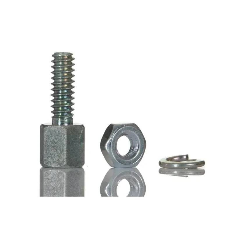 RS PRO D-Sub Connector Screw Lock, Female Assembly, Zinc Plated Brass, 8 mm Thread, Silver 814-023
