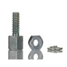 RS PRO D-Sub Connector Screw Lock, Female Assembly, Zinc Plated Brass, 8 mm Thread, Silver 814-023