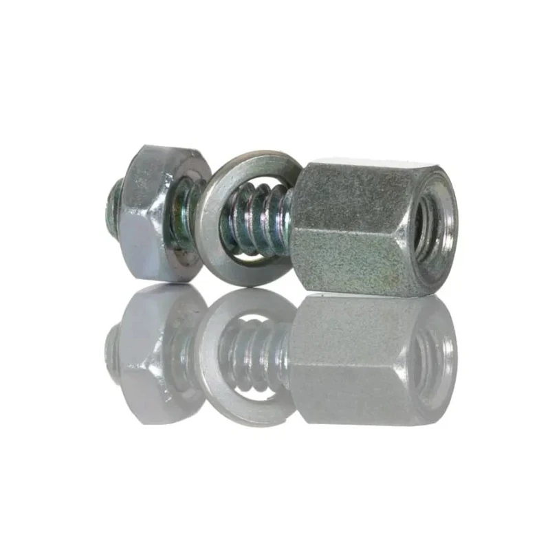 RS PRO D-Sub Connector Screw Lock, Female Assembly, Zinc Plated Brass, 8 mm Thread, Silver 814-023