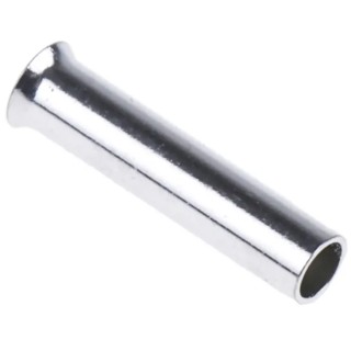 RS PRO Non-insulated Crimp Bootlace Ferrule, 8 mm Pin Length, 1.7 mm Pin Diameter, Copper Tube, 18 AWG, 211-4274