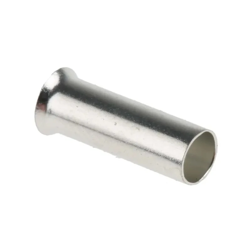 RS PRO Non-insulated Crimp Bootlace Ferrule 12 mm Pin Length, 3.9 mm Pin Diameter, 10 AWG, Copper Tube 211-4325