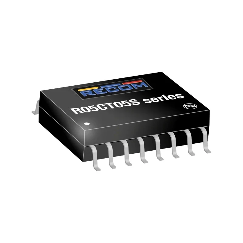 Recom DC/DC Converter, 5V DC, 100 mA Output, 6V Max Input, 0.3V Min Input, 500 mW, Through Hole, SOIC-16 Package R05CT