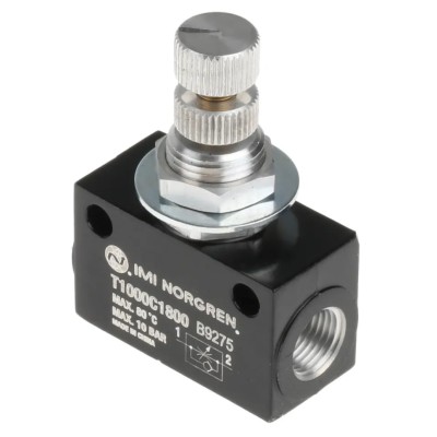 Norgren T1000 Series Uni-Directional Flow Regulator, 1–10 Bar, G1/8 Female Ports, T1000C1800