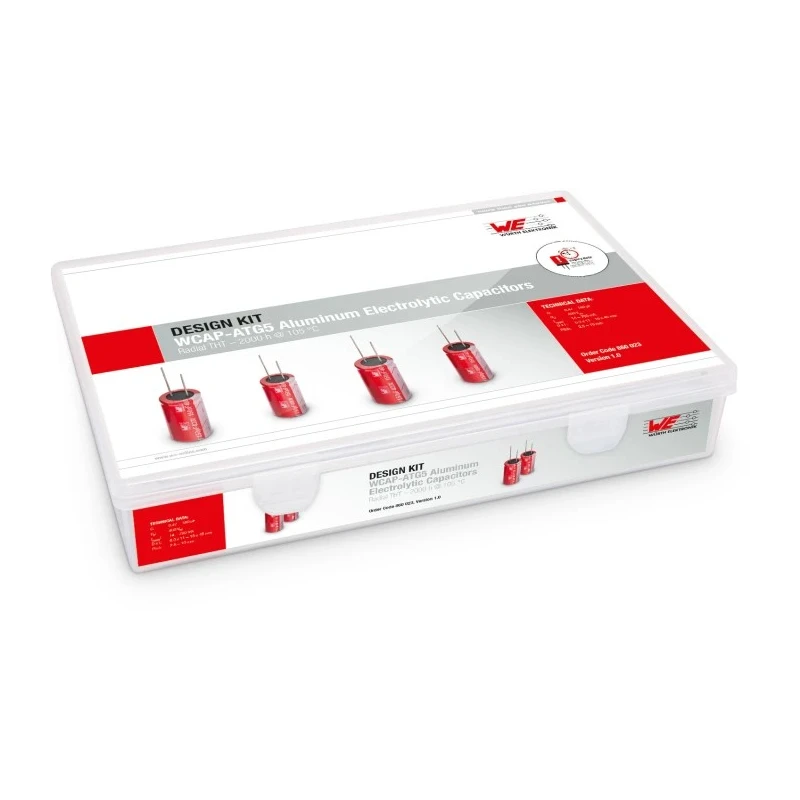 Wurth Elektronik Through Hole Aluminium Electrolytic Capacitor Kit, 27 Pieces, Capacitance Range 4.7μF–5600μF, 35V dc, 860021