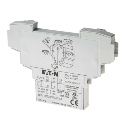 Eaton Auxiliary Contact 3 Contact 2 NO/1 NC PKZ0 Top Mount 3.5A 500V AC 072894 NHI21-PKZ0