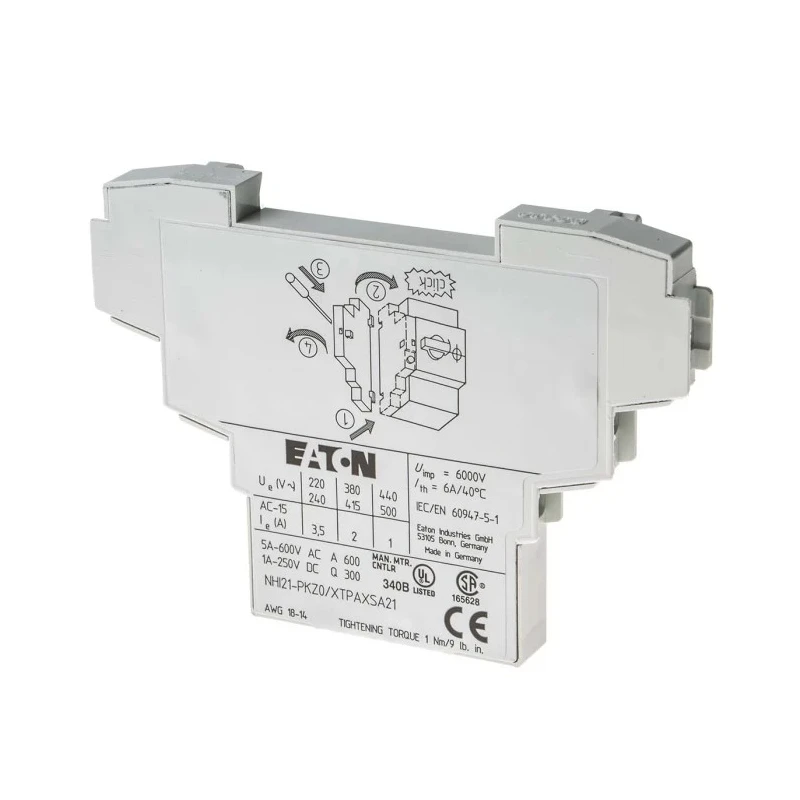 Eaton Auxiliary Contact 3 Contact 2 NO/1 NC PKZ0 Top Mount 3.5A 500V AC 072894 NHI21-PKZ0