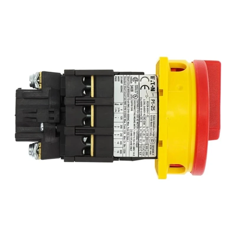 Eaton 3-Pole Flush Isolator Switch, IP65, 32A, 13kW, Panel Mount, 440V AC, Red Handle, 