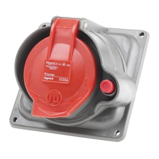 Legrand Switchable Industrial Socket Right Angle Interlock, IP44/IP55, 3+N+E, 16A, 415V, Polymer Body 0 522 04