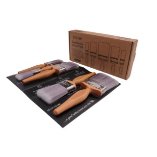 Cottam 76.2 mm Synthetic Paint Brush Set with Flat Bristles, Solid Beech Handles, PPB00320