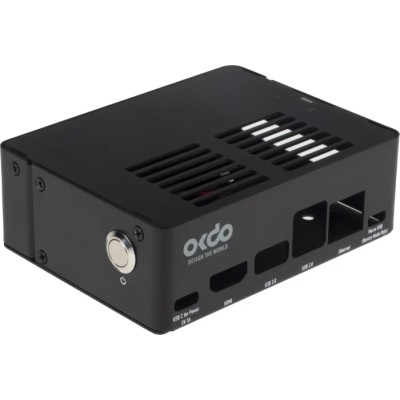 Okdo Jetson Nano 2GB Metal Case, Compact Black Steel, Air-Vent and Port Cutouts 200101