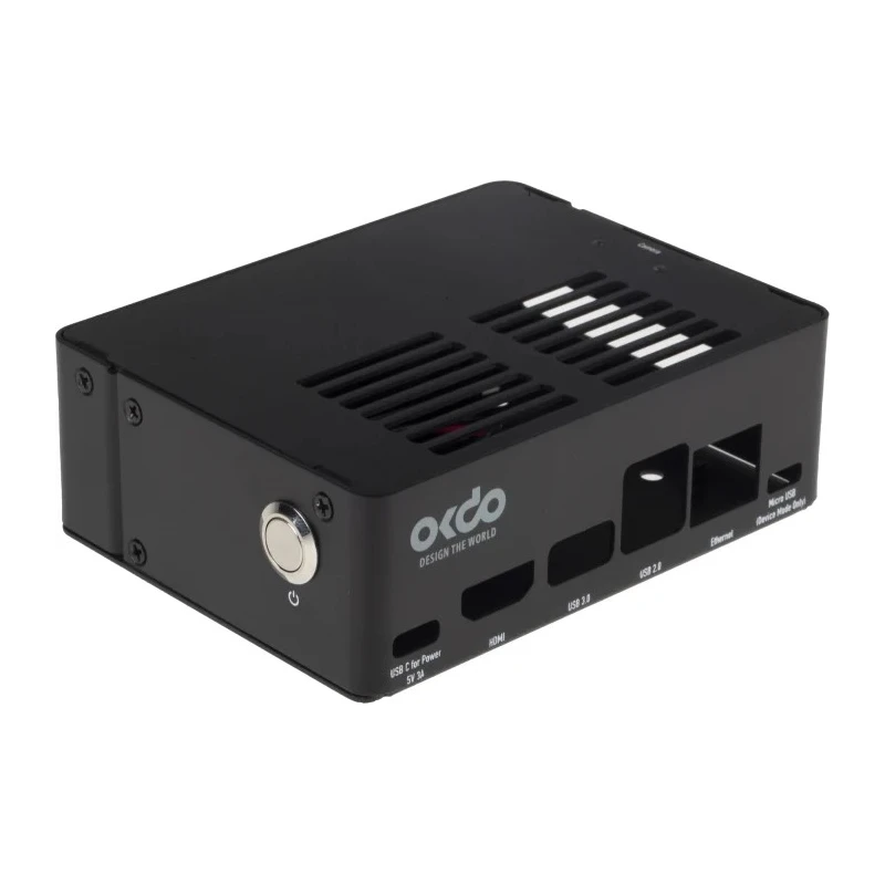 Okdo Jetson Nano 2GB Metal Case, Compact Black Steel, Air-Vent and Port Cutouts 200101