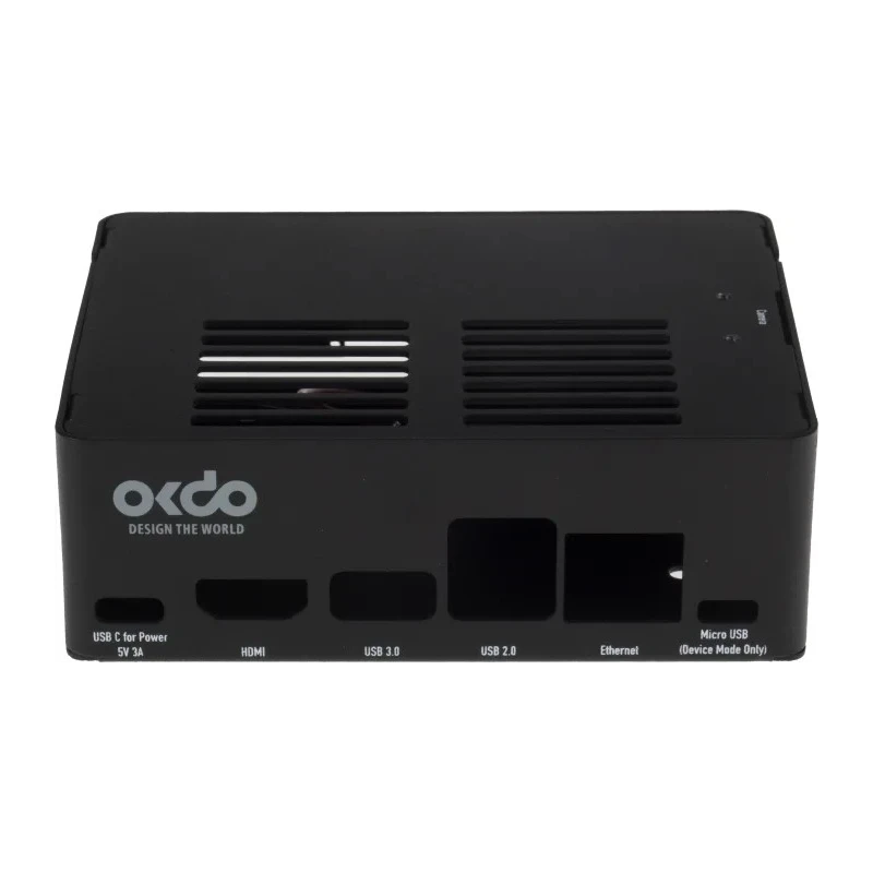 Okdo Jetson Nano 2GB Metal Case, Compact Black Steel, Air-Vent and Port Cutouts 200101