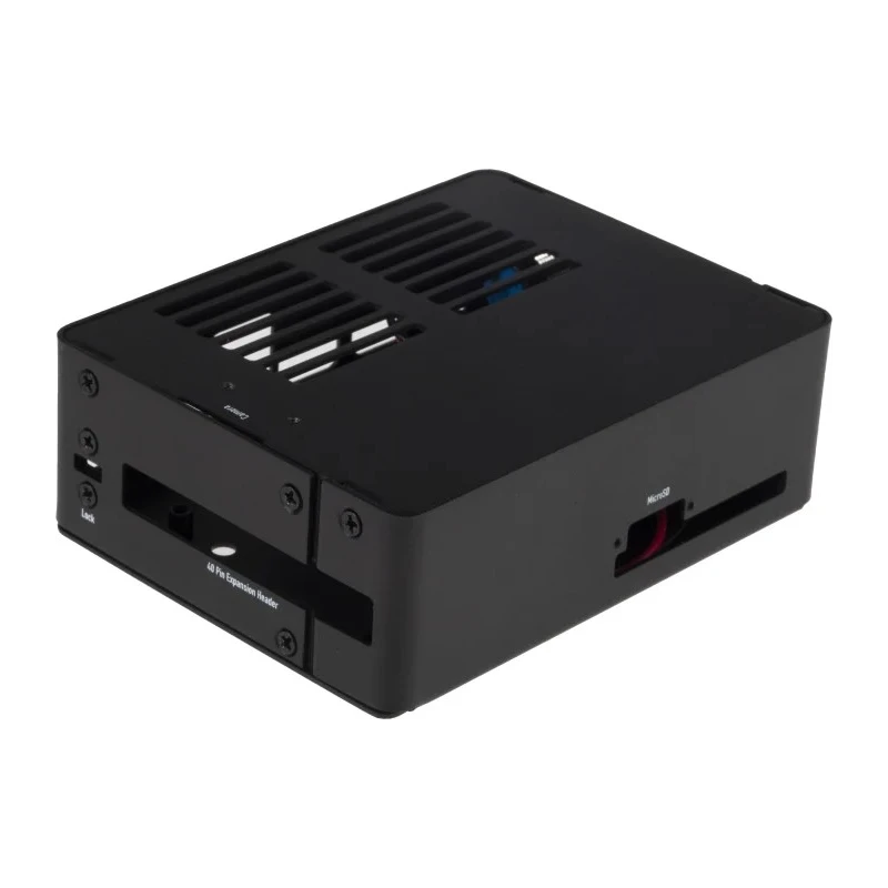 Okdo Jetson Nano 2GB Metal Case, Compact Black Steel, Air-Vent and Port Cutouts 200101