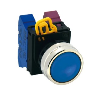 Idec YW4B Series Blue Momentary Push Button Head, 22 mm Cutout, IP65, 