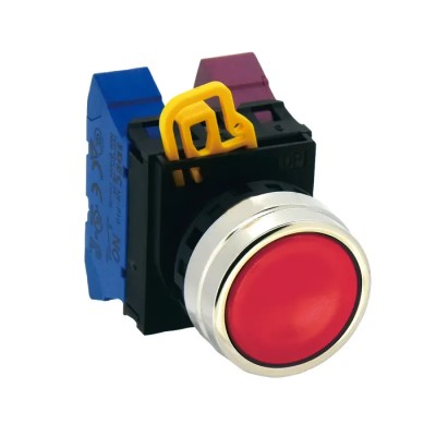 Idec YW4B Series Red Maintained Push Button Head, 22 mm Cutout, IP65 
