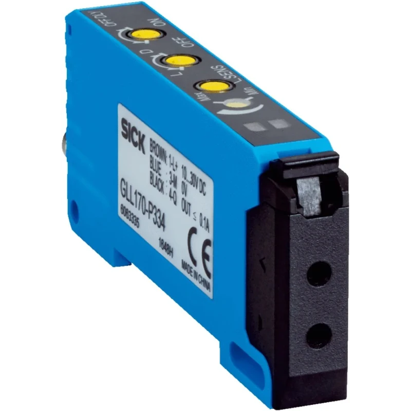 SICK Plastic and Glass Fibre Optic Sensor NPN Output IP66 LED M8 Male Connector GLL170-N334