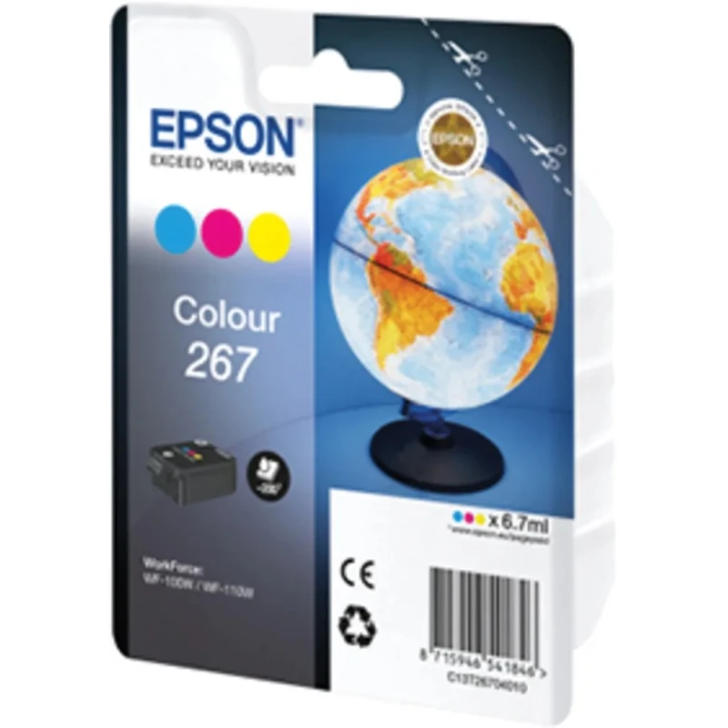 Epson Yellow, Cyan, Magenta Ink Cartridge C13T26704010, Approx. Page Yield 250, For Inkjet Printers