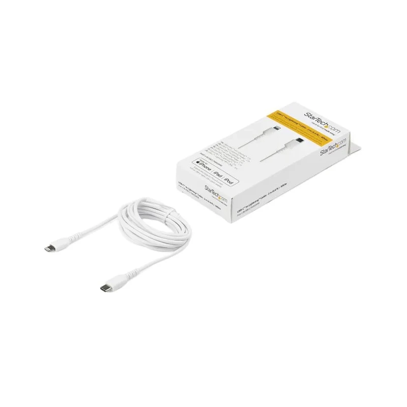 StarTech.com USB 2.0 Lightning to USB Type C Cable, Male to Male, White, 2m RUSBCLTMM2MW