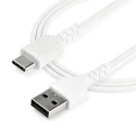 StarTech.com USB 2.0 Male Type A to Male Type C Cable, 1m, White, Thermoplastic Elastomer Jacket RUSB2AC1MW