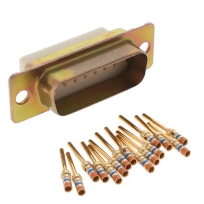 Amphenol India 15-Way Straight Panel Mount D-Sub Connector, 2.77 mm Pitch, Female, 7.5A, Glass Filled Polyester M24308/4-2F