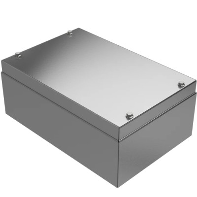 RS PRO Grey Natural Lid 304 Stainless Steel General Purpose Enclosure, , IK08, IK09, 200mm x 300mm x 120mm, Wall IP66