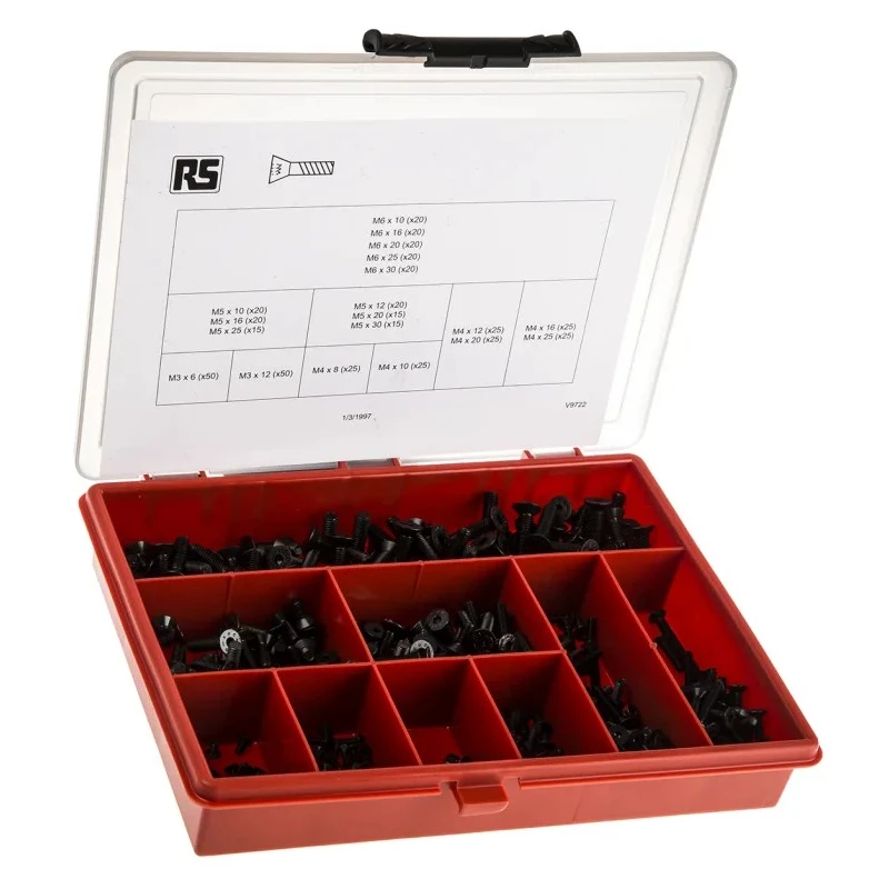 RS PRO Stainless Steel 455 Piece Hex Socket Drive Screw and Bolt Kit 823-897