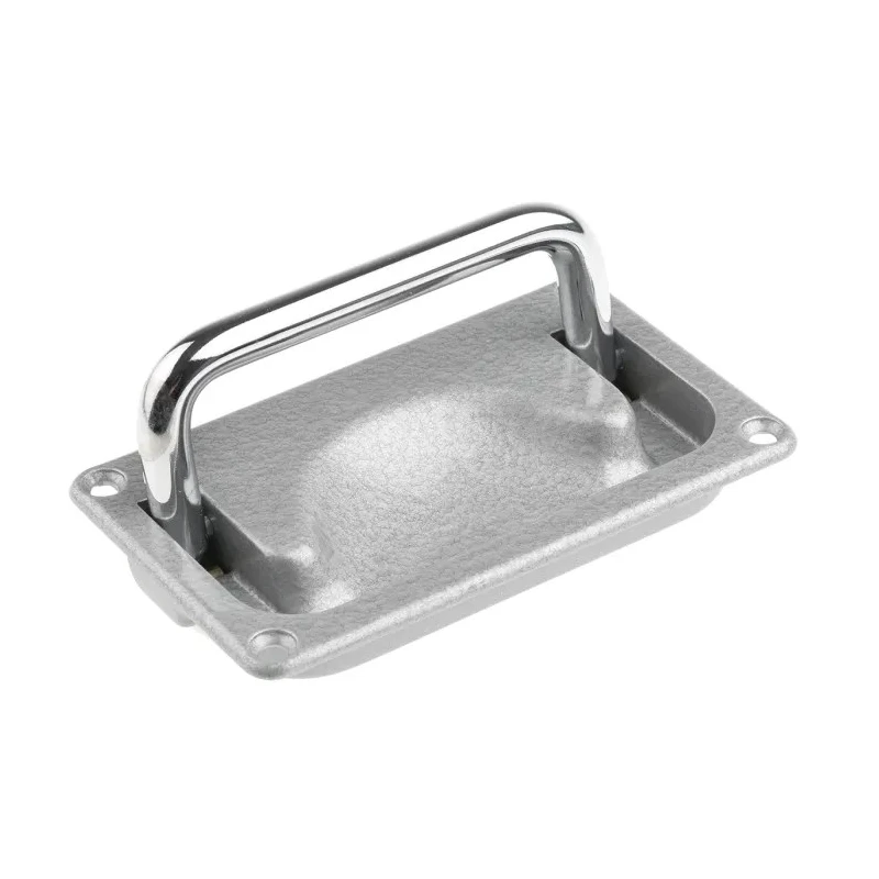 Pinet Die Cast Aluminium Carrying Handle, Spring Loaded, 96mm Width, 17.5mm Height, Load Capacity 100kg 826-206