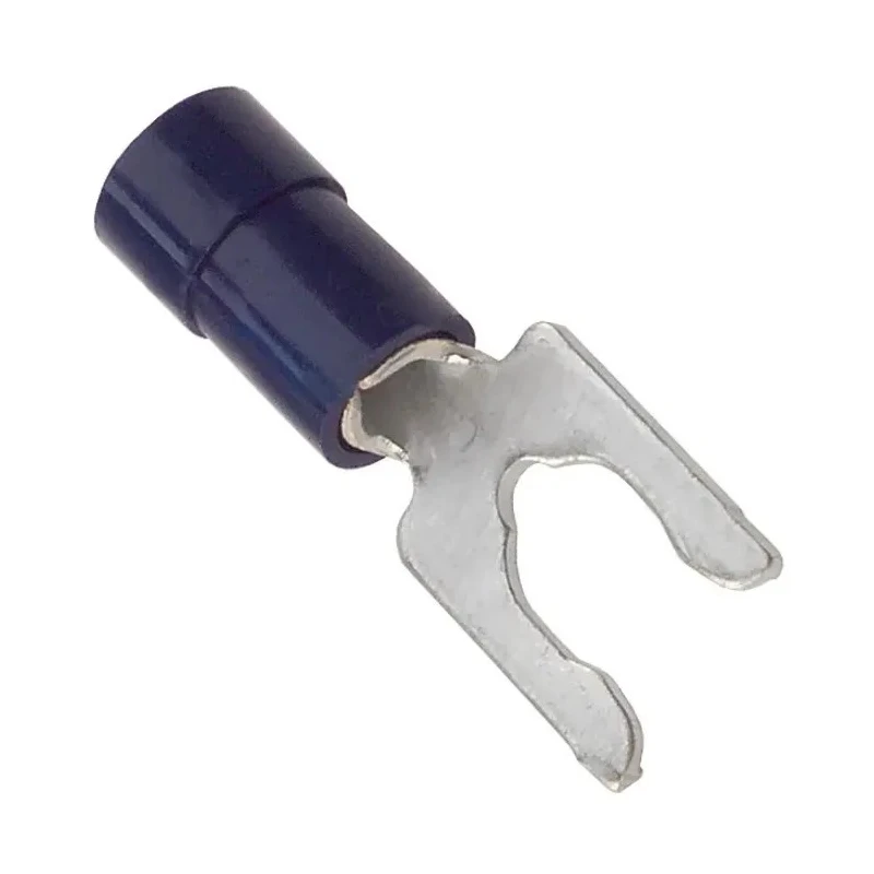 Molex Insulated Crimp Spade Connector, 16–14 AWG, M5 Stud, Blue, Polyvinyl Chloride 190990034