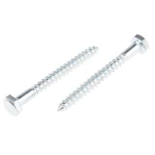 RS PRO Hex Coach Screw Steel Bright Zinc, M6 x 60 mm, DIN 571, 12 mm Thread, 824-913