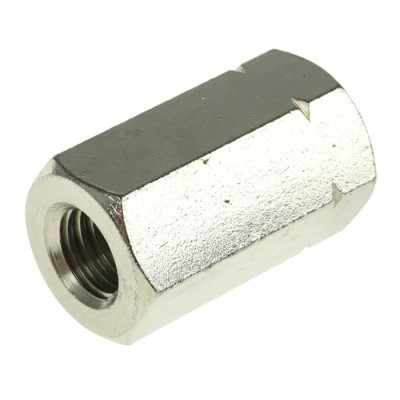 RS PRO 30 mm Plain Stainless Steel Coupling Nut, M10, DIN 6334, Right Hand, 825-281