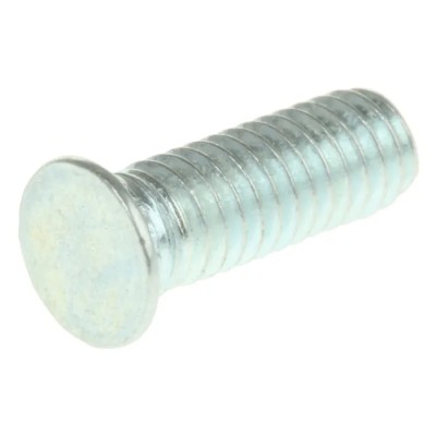 RS PRO Steel Passivated Zinc Plated Self-Clinching Stud M4 x 12mm, 5.9mm Head Diameter, 827-388