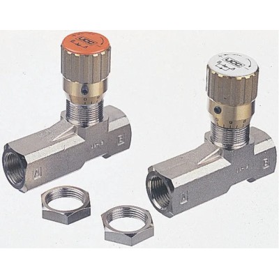 Parker In-Line Mount Hydraulic Flow Control Valve, G Thread, 210 bar, 8 L/min, Nickel Plated Brass Body, 2002-VALVE
