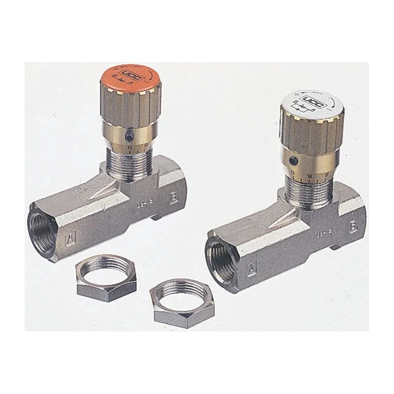 Parker In-Line Mount Hydraulic Flow Control Valve, G Thread, 210 bar, 8 L/min, Nickel Plated Brass Body, 2002-VALVE