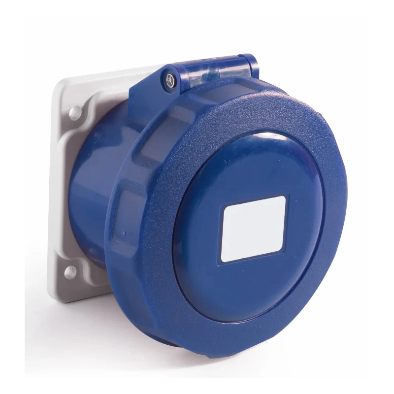 RS PRO Panel Mount Industrial Power Connector 16A, 250V, 2P+T, Blue, IP67